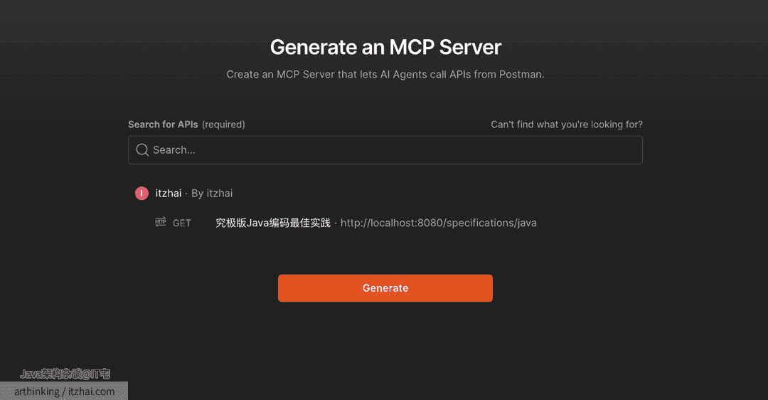 Generate an MCP Server